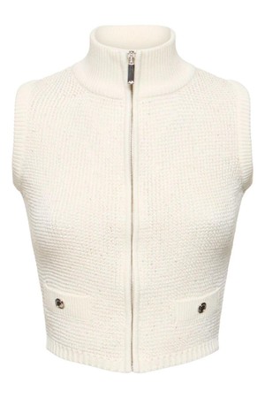 알렉산드라리치 여성 스웨터 High neck sequined knit vest w zip NB01