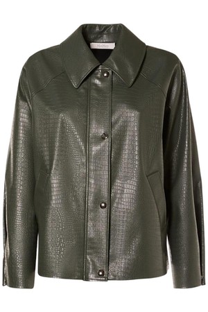 막스마라 여성 레더자켓 Nepal embossed faux leather shirt jacket NB01