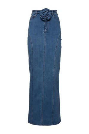 로테이트 여성 스커트 Stretch denim maxi skirt NB01