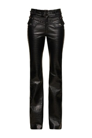 알렉산드라리치 여성 레더 팬츠 Belted leather pants NB01