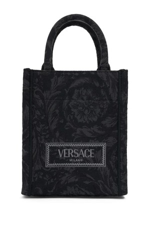 베르사체 여성 탑핸들백 Mini Barocco jacquard tote bag NB01