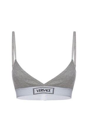 베르사체 여성 속옷 Logo ribbed cotton triangle bra NB01