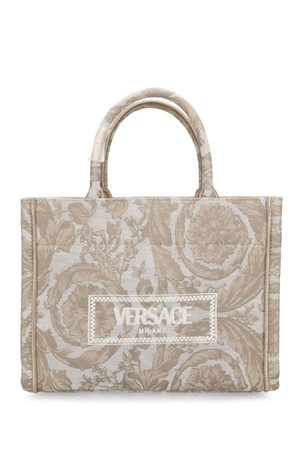 베르사체 여성 토트백 Small Barocco jacquard tote bag NB01