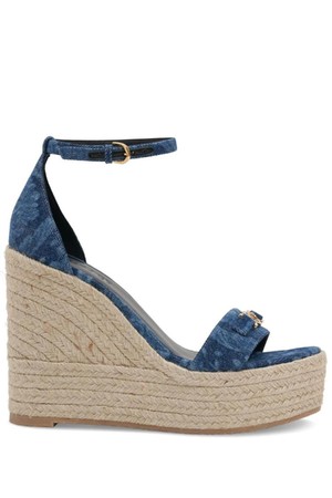 베르사체 여성 샌들 140mm Denim wedge sandals NB01