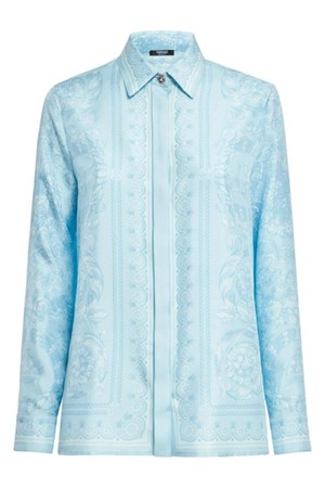 베르사체 여성 블라우스 Barocco print silk twill formal shirt NB01