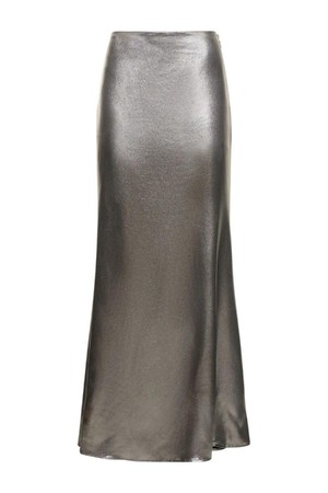 로테이트 여성 스커트 Metallic draped maxi skirt NB01