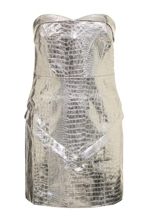 로테이트 여성 원피스 Hemly embossed strapless mini dress NB01