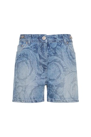 베르사체 여성 숏팬츠 Baroque denim shorts NB01