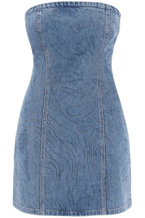 로테이트 여성 원피스 denim mini dress with rhin NB02