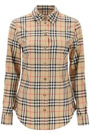 버버리 여성 셔츠 블라우스 lapwing button down shirt with vintage check pattern NB02