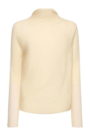 띠어리 여성 터틀넥 Asymmetric ribbed wool blend top NB01