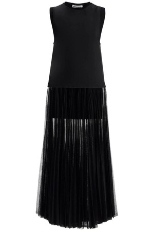 질샌더 여성 원피스 layered dress with pleated skirt NB02