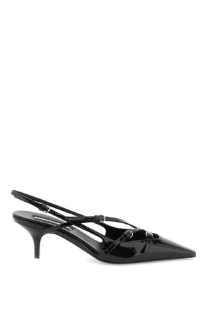 미우미우 여성 펌프스 patent leather slingback pumps with straps NB02