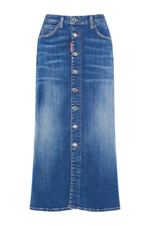 디스퀘어드2 여성 스커트 Denim midrise midi skirt w  buttons NB01