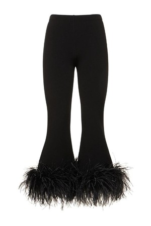 발렌티노 여성 크롭 팬츠 Stretch cady straight pants w feathers NB01