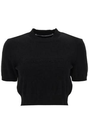 알렉산더왕 여성 티셔츠 logo embossed crop top NB02