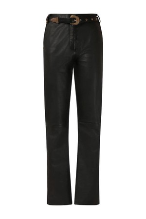 발망 여성 레더 팬츠 Belted leather straight pants NB01