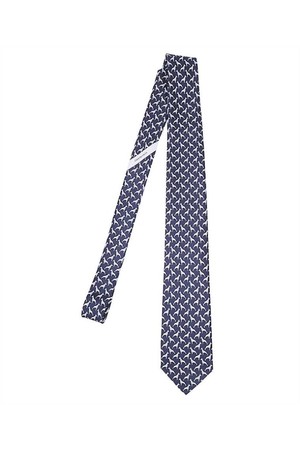 페라가모 남성 넥타이 Salvatore Ferragamo 350886 DOBERMANN PRINT SILK Tie   Blue NB24