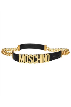 모스키노 여성 벨트 Moschino A8015 8003 LOGO PLAQUE LEATHER Belt   Black NB24