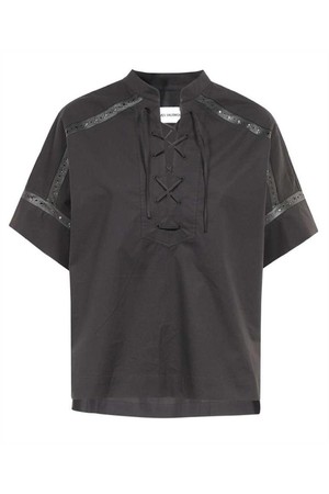 이브살로몬 여성 셔츠 블라우스 Yves Salomon 24E24EYH03065COXW OPENWORK Shirt   Black NB24