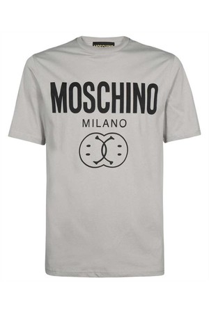 모스키노 남성 티셔츠 Moschino J0725 2041 SMILEY LOGO PRINT T shirt   Grey NB24