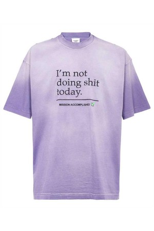 베트멍 남성 티셔츠 Vetements UE63TR320L NOT DOING SHIT TODAY T shirt   Purple NB24