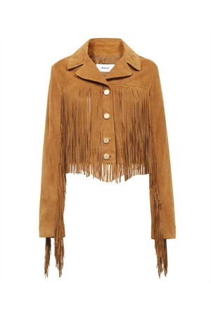 발리 여성 자켓 Bally WLE02D SU016 FRINGED SUEDE Jacket   Brown NB24