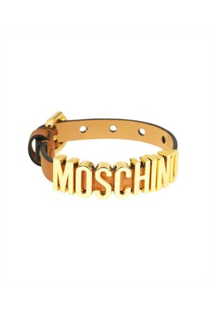 모스키노 여성 팔찌 Moschino A7764 8008 LOGO LETTERING LEATHER Bracelet   Brown NB24