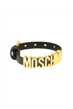 모스키노 여성 팔찌 Moschino A7790 8001 LOGO PLAQUE BUCKLE Bracelet   Black NB24