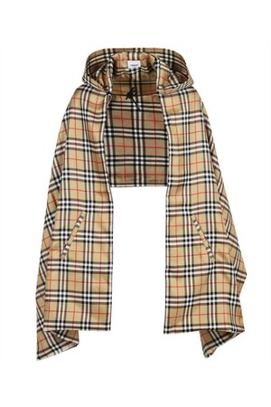 버버리 여성 케이프 Burberry 8042331 VINTAGE CHECK SILK PADDED Poncho   Beige NB24