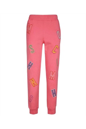 모스키노 여성 팬츠 Moschino A0316 528 CROCHET LETTERING ORGANIC FLEECE Trousers   Pink NB24