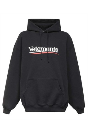 베트멍 남성 맨투맨 후드 Vetements UE64HD440B CAMPAIGN LOGO Hoodie   Black NB24