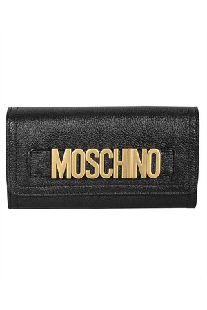 모스키노 여성 지갑 Moschino A8114 8003 LOGO PLAQUE Wallet   Black NB24