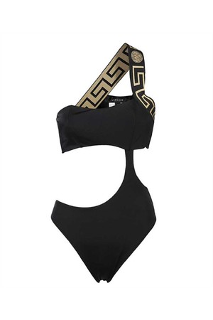 베르사체 여성 수영복 Versace ABD01108 A232185 GRECA BORDER ONE PIECE Swimwear   Black NB24