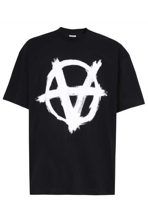 베트멍 남성 티셔츠 Vetements UE63TR501X DOUBLE ANARCHY LOGO T shirt   Black NB24