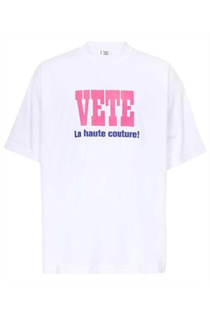 베트멍 남성 티셔츠 Vetements UE63TR740W LA HAUTE COUTURE T shirt   White NB24