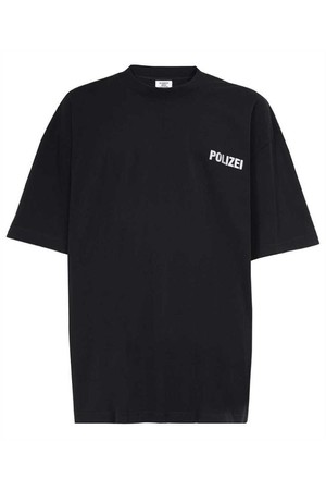 베트멍 남성 티셔츠 Vetements UE63TR451B POLIZEI T shirt   Black NB24