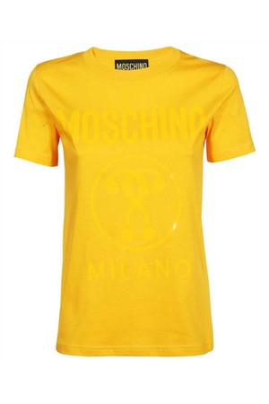 모스키노 여성 티셔츠 Moschino A0714 0541 LOGO PRINT COTTON T shirt   Yellow NB24