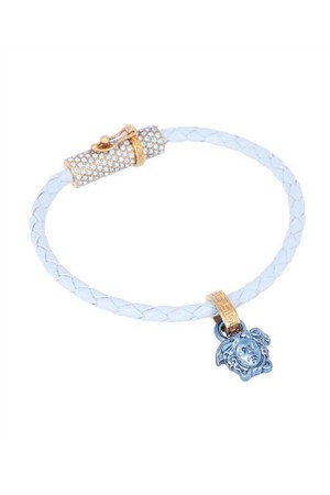 베르사체 여성 팔찌 Versace 1009216 1A05169 BRAIDED LEATHER Bracelet   Blue NB24