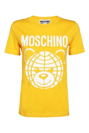 모스키노 여성 티셔츠 Moschino V0708 0541 MOSCHINO TEDDY BEAR ORGANIC JERSEY T shirt   Yellow NB24