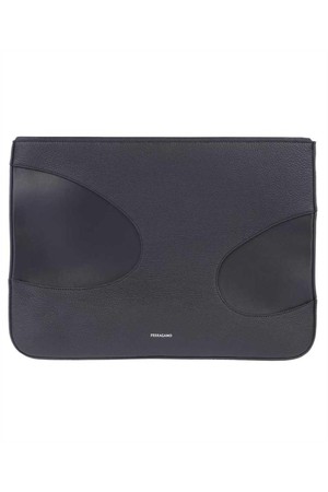 페라가모 남성 클러치백 Salvatore Ferragamo 241361 CUT OUT DETAILING Document case   Black NB24