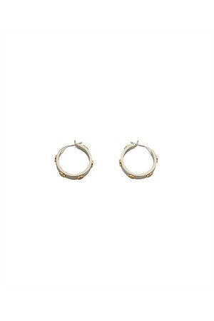 토리버치 여성 귀걸이 Tory Burch 65094 SMALL MILLER STUD HOOP Earrings   Silver NB24