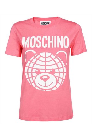 모스키노 여성 티셔츠 Moschino V0708 0541 MOSCHINO TEDDY BEAR ORGANIC JERSEY T shirt   Pink NB24