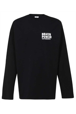 베트멍 남성 티셔츠 Vetements UE63TR385B BRAIN POWER LONGSLEEVE T shirt   Black NB24