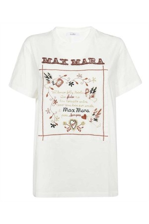 막스마라 여성 티셔츠 MAX MARA 2319410331600 EMBROIDERED COTTON T shirt   White NB24