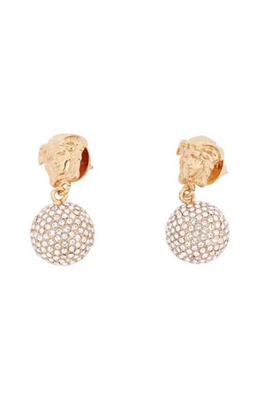 베르사체 여성 귀걸이 Versace 1009252 1A00621 MEDUSA CRYSTAL BALL Earrings   Gold NB24