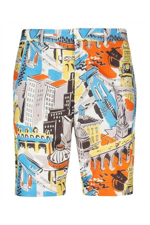 모스키노 남성 숏팬츠 Moschino A0312 2061 CITY PRINT NYLON Shorts   Multicolor NB24