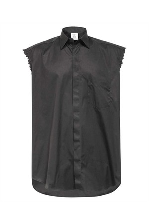 베트멍 남성 셔츠 Vetements UE64SH180B BLANK CANVAS SLEEVELESS Shirt   Black NB24