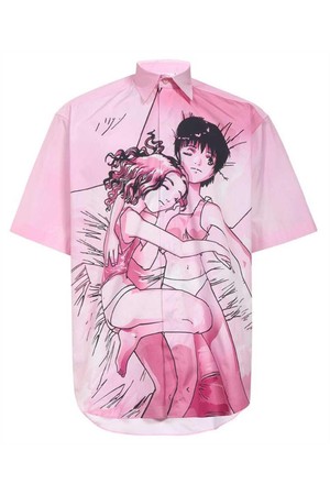 베트멍 남성 셔츠 Vetements UE64SH900P ANIME SHORT SLEEVED Shirt   Pink NB24