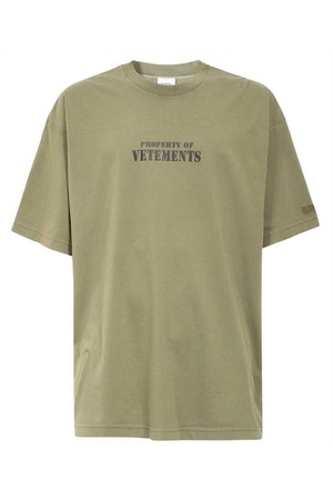 베트멍 남성 티셔츠 Vetements UE64TR330Z PROPERTY OF VETEMENTS T shirt   Green NB24